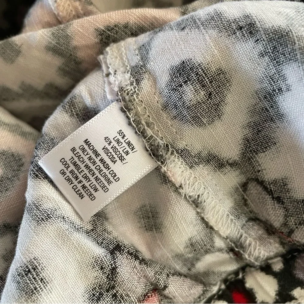 Ann Taylor LOFT Multicolor Boho Printed Linen Blend Pull On Shorts | 2 - Picture 4 of 4